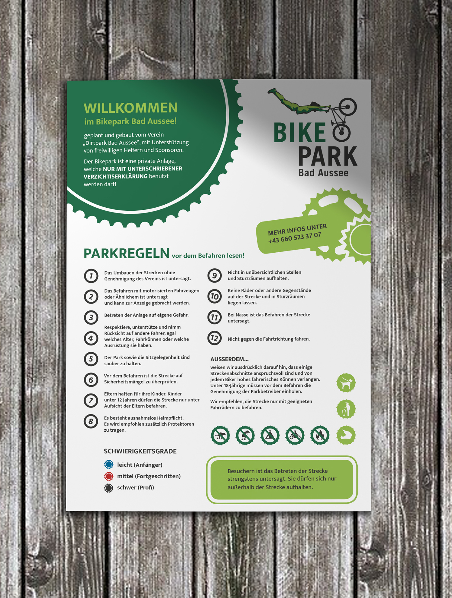 Infotafel Bikepark Bad Aussee